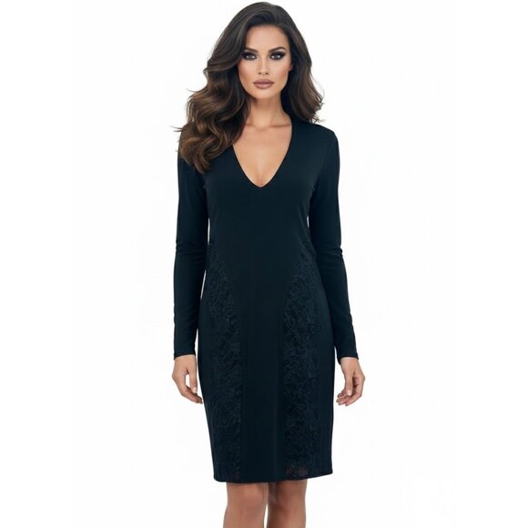 Victoria's Secret Dresses & Skirts - Victoria's Secret Lace Back Black Dress | Office Siren Dark Romance Mob Wife LBD